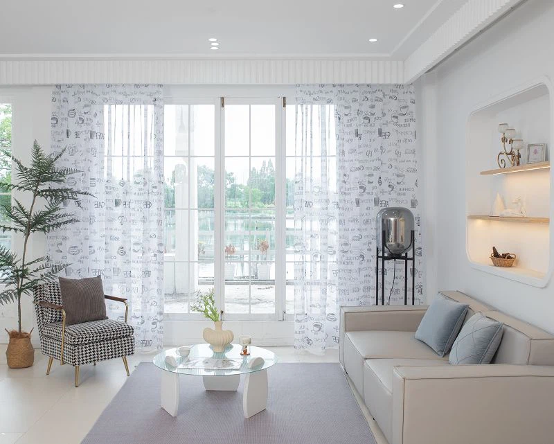 Doli FabricWindow параван с щампа на чаша за кафе